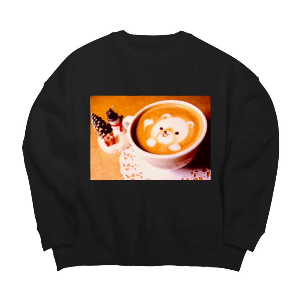 Prism coffee beanの【ラテアート】冬のくまさん Big Crew Neck Sweatshirt