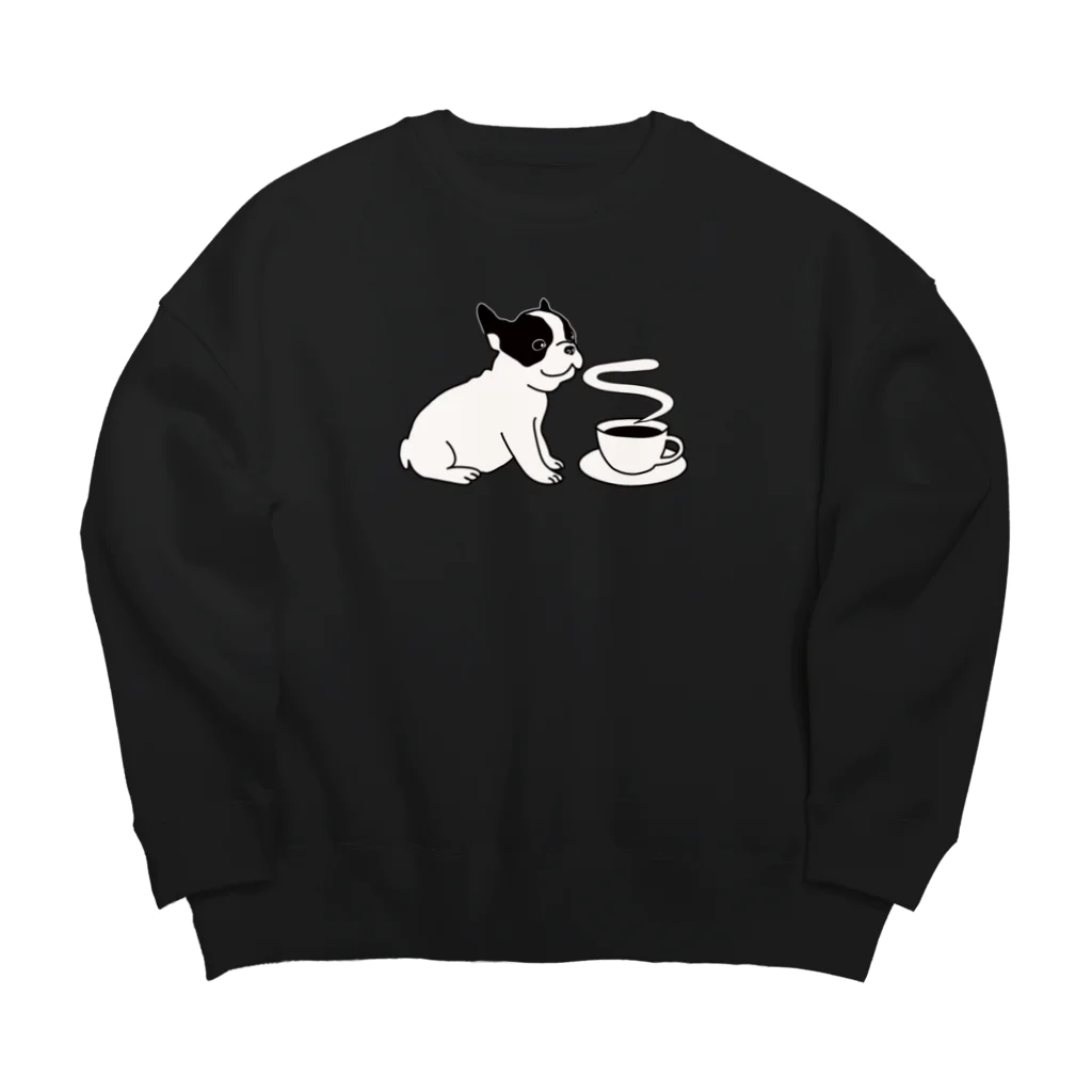 キッズモード某の フレンチブルドッグとコーヒー Big Crew Neck Sweatshirt