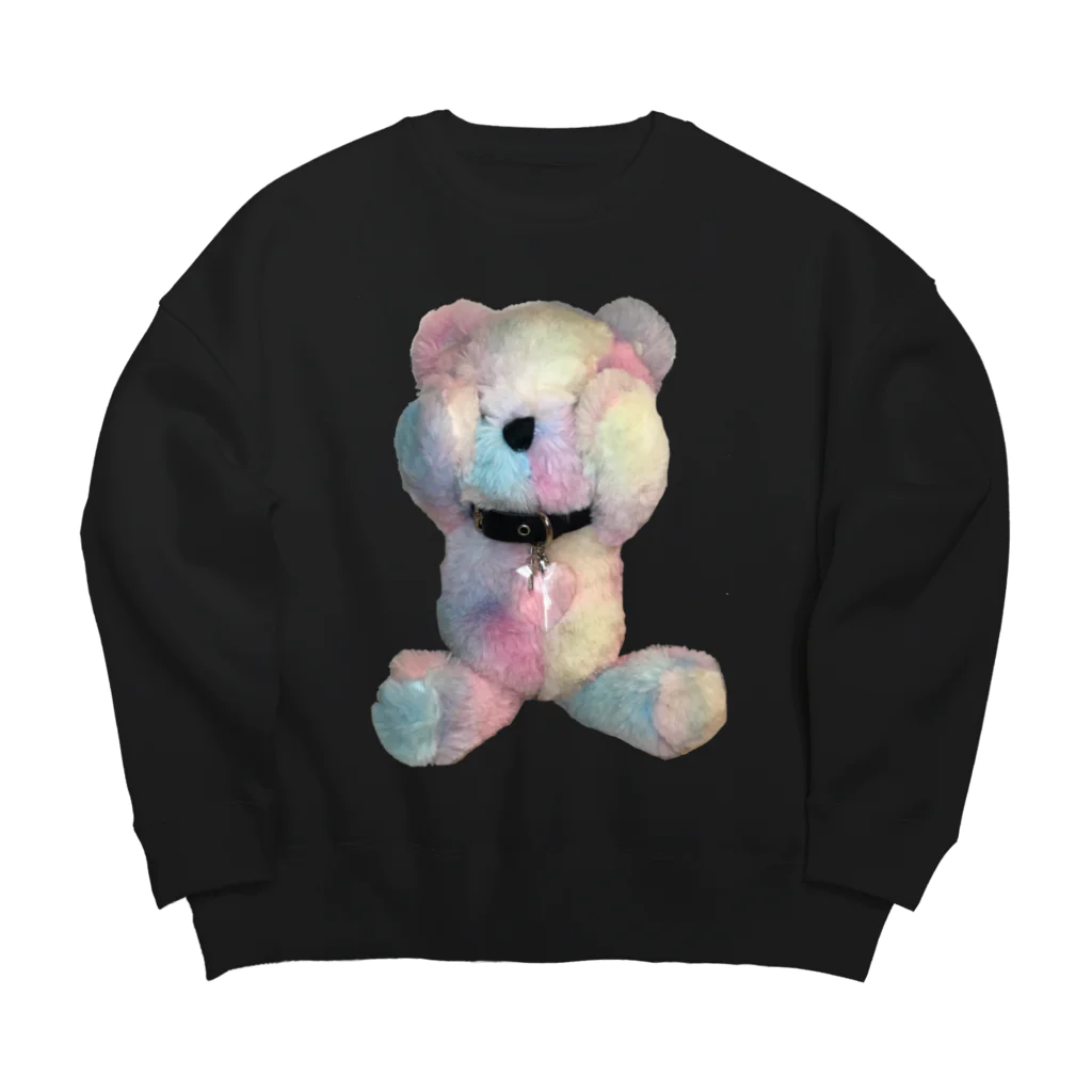 💜Salon de Lucia💜のPeek-a-boo Teddy rainbow Big Crew Neck Sweatshirt