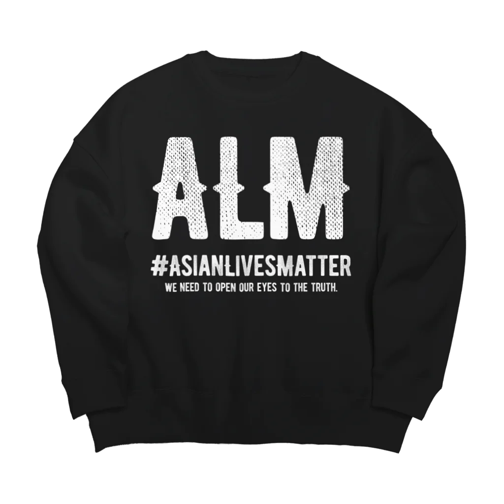 SANKAKU DESIGN STOREのAsian Lives Matter。 白 Big Crew Neck Sweatshirt