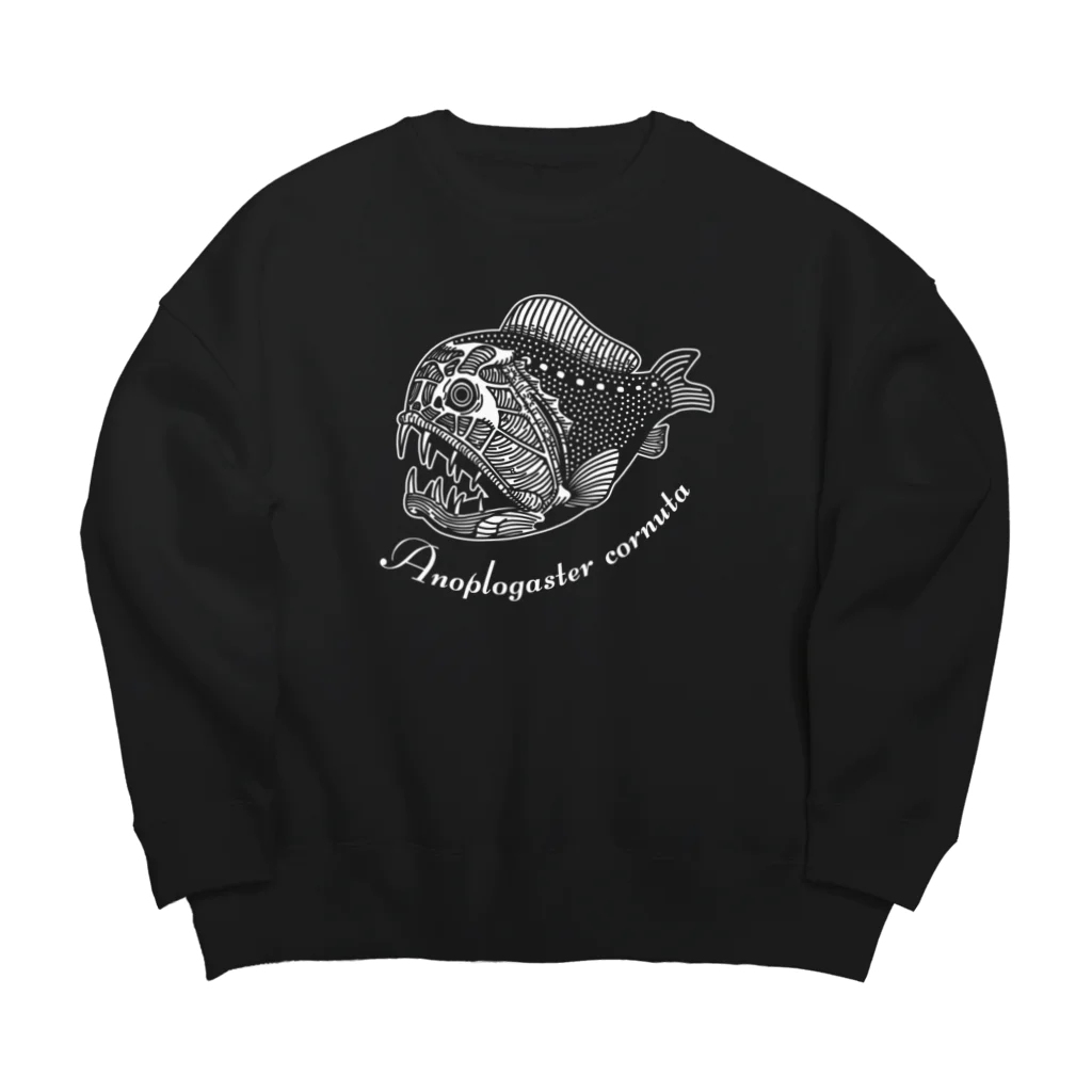 llotollのオニキンメ白 Big Crew Neck Sweatshirt