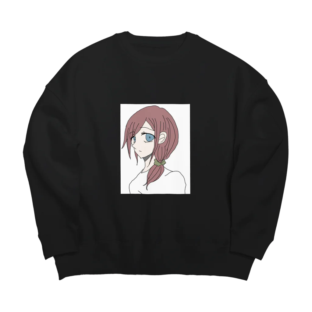 青リンゴのゆめかわいい女の子 Big Crew Neck Sweatshirt