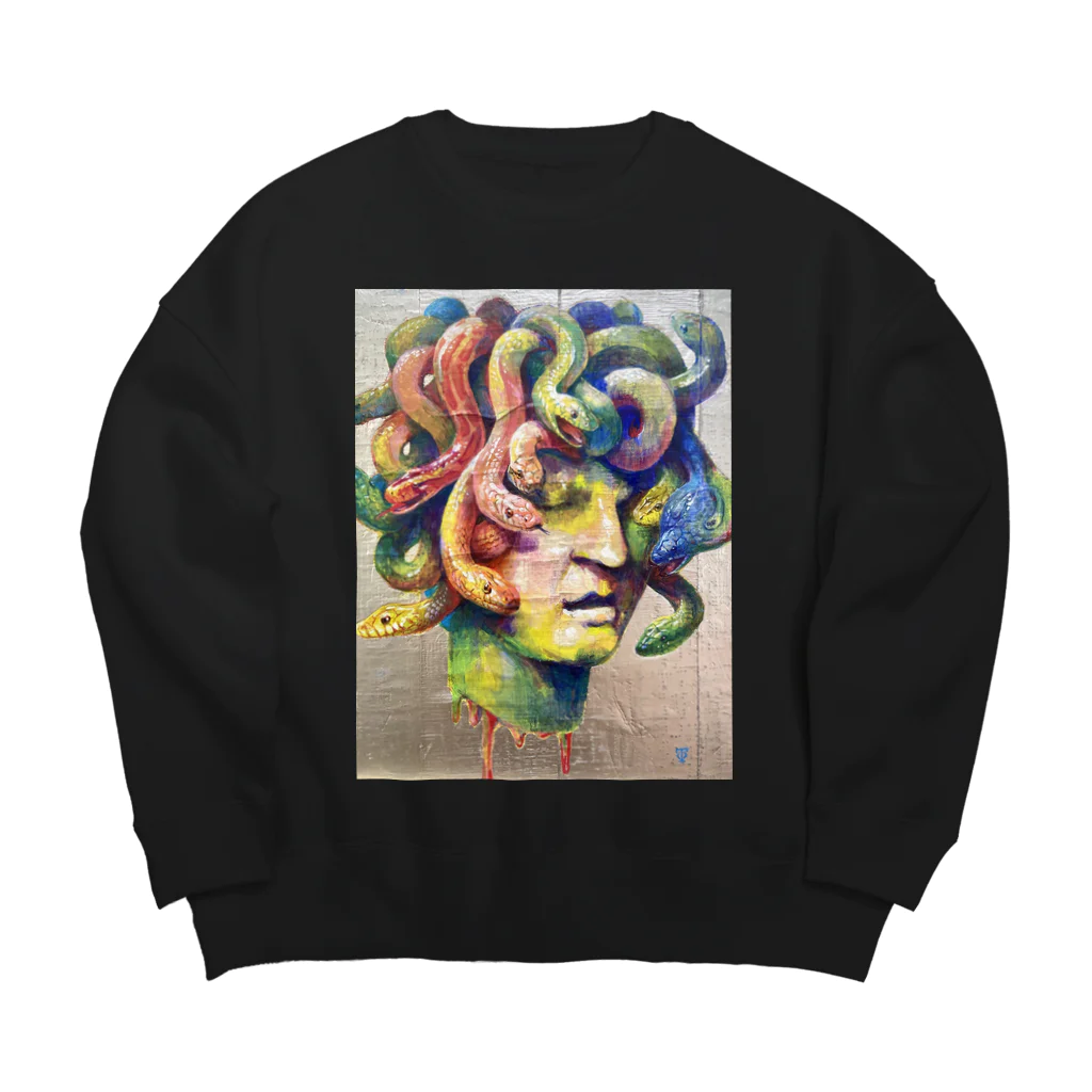 オチタケヒト takehito ochi きゃったろうの蛇頭女 Big Crew Neck Sweatshirt