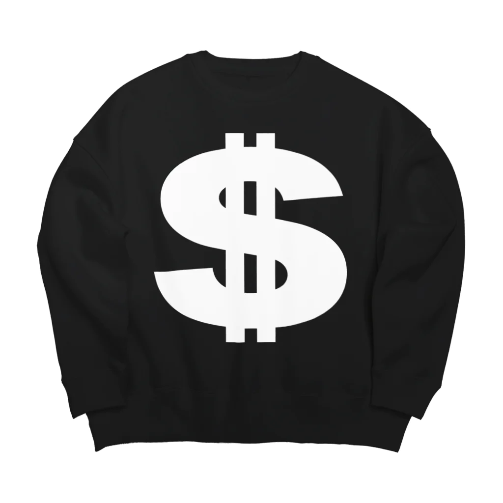 風天工房のドル記号（白） Big Crew Neck Sweatshirt