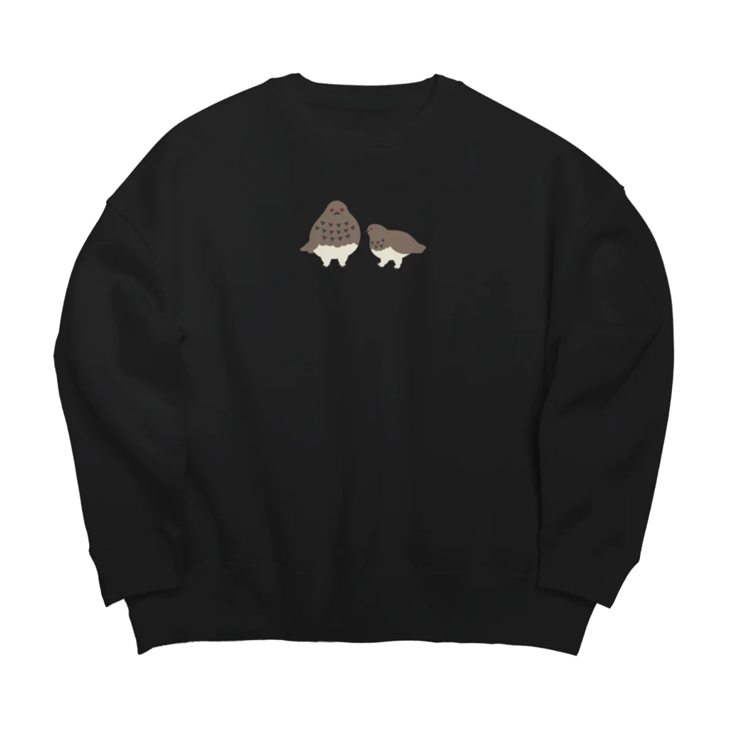 コズ研究所のらいちょう親子夏毛 Big Crew Neck Sweatshirt