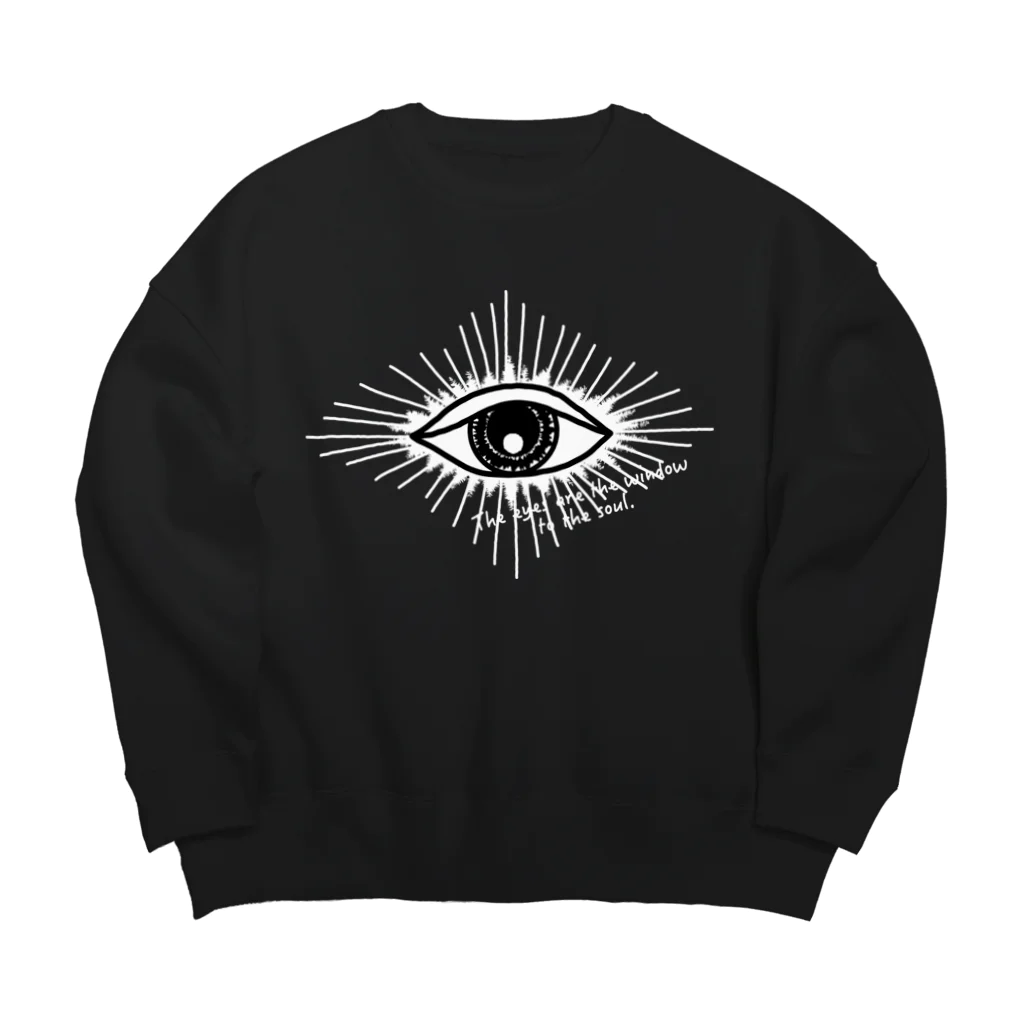 AIUEOの目は口ほどに.. (Black) Big Crew Neck Sweatshirt