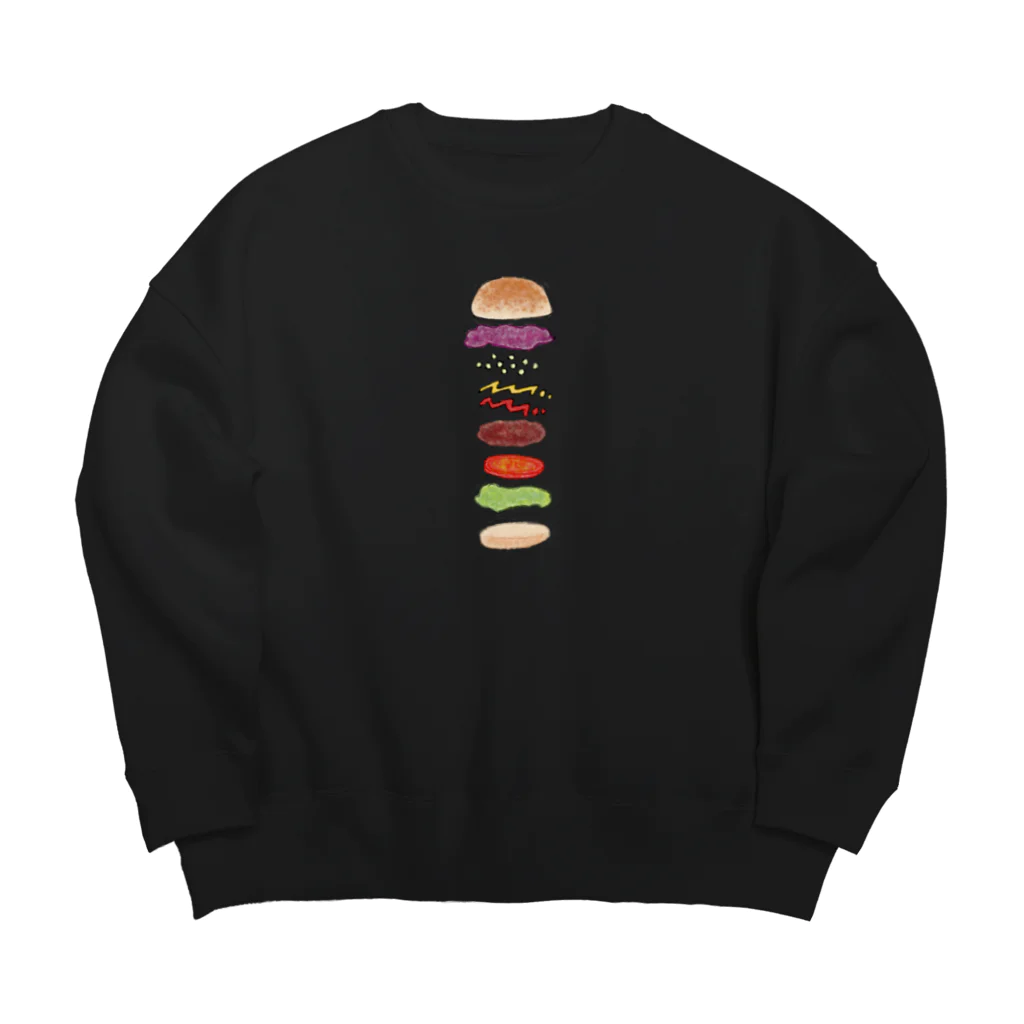 気ままに創作　よろず堂のハンバーガー Big Crew Neck Sweatshirt