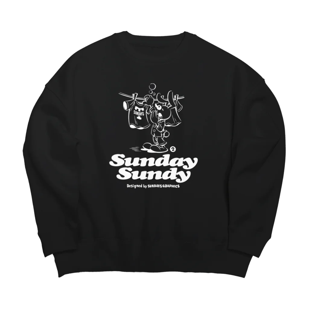 SUNDAYS GRAPHICSのSUNDAY SUNDY No.2 (白ロゴ) ビッグシルエットスウェット