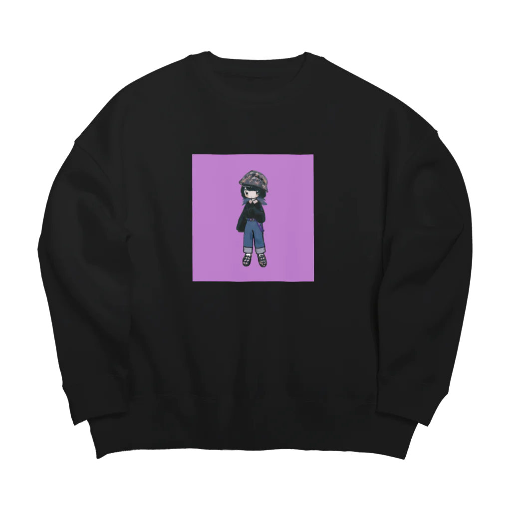 ゆううつはるのウルフちゃん Big Crew Neck Sweatshirt