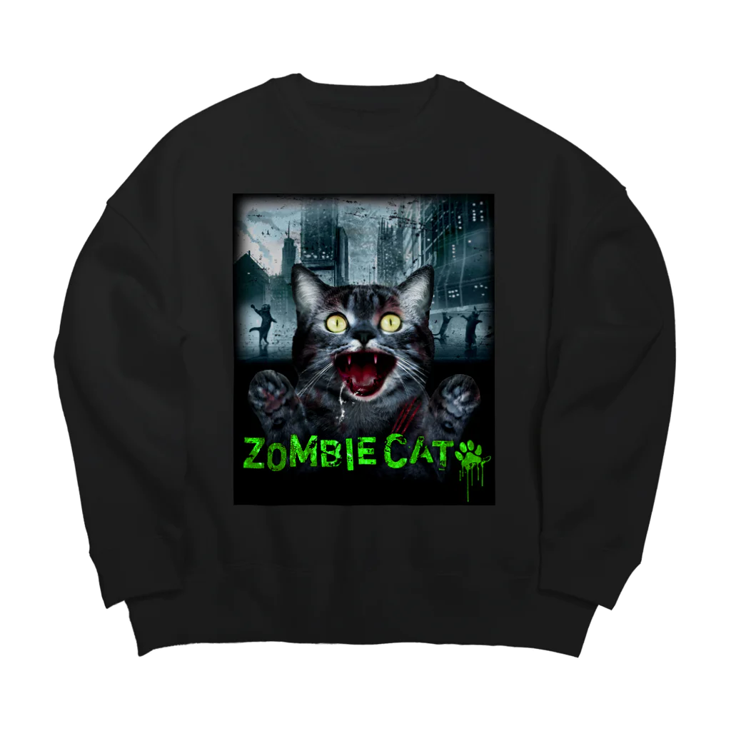 LOS AMBIT.のZOMBIE CAT green ビッグシルエットスウェット