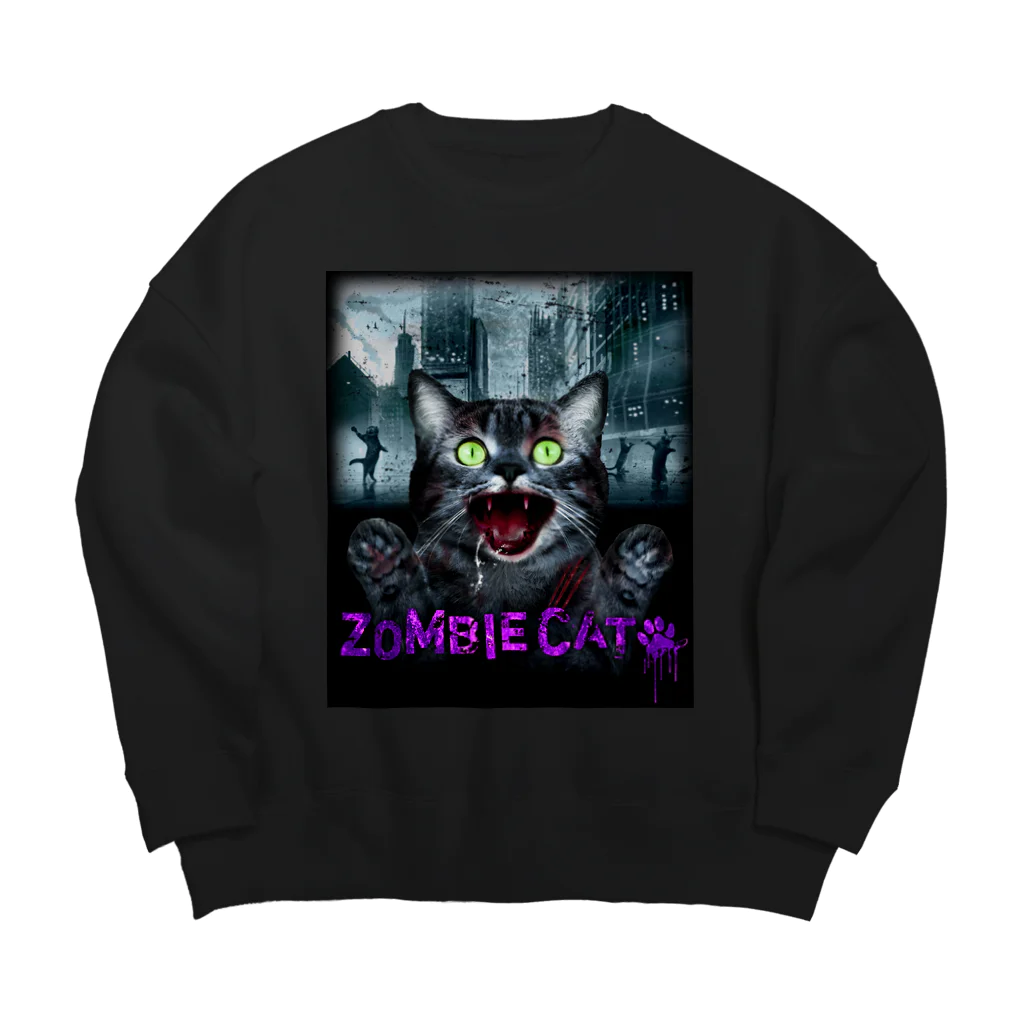 LOS AMBIT.のZOMBIE CAT violet Big Crew Neck Sweatshirt