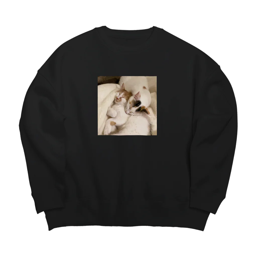 ニャーニャーとヤーヨの猫たちとねむる Big Crew Neck Sweatshirt