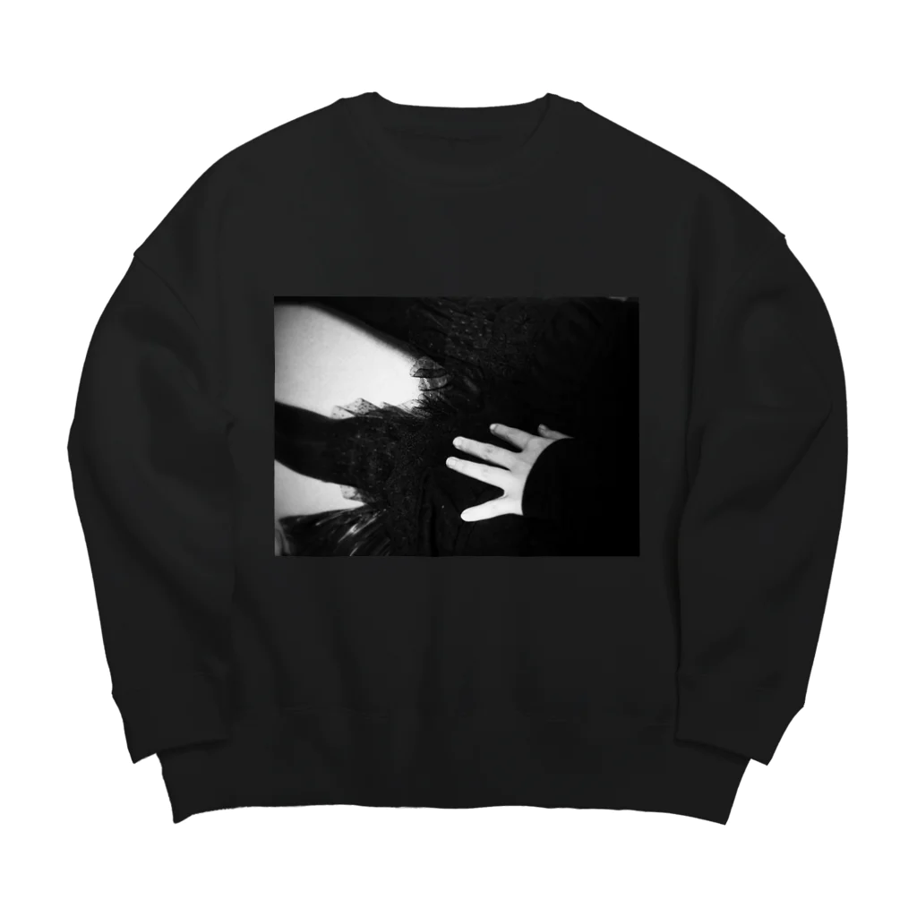 NagamiPoppyの横の黒いスカート Big Crew Neck Sweatshirt