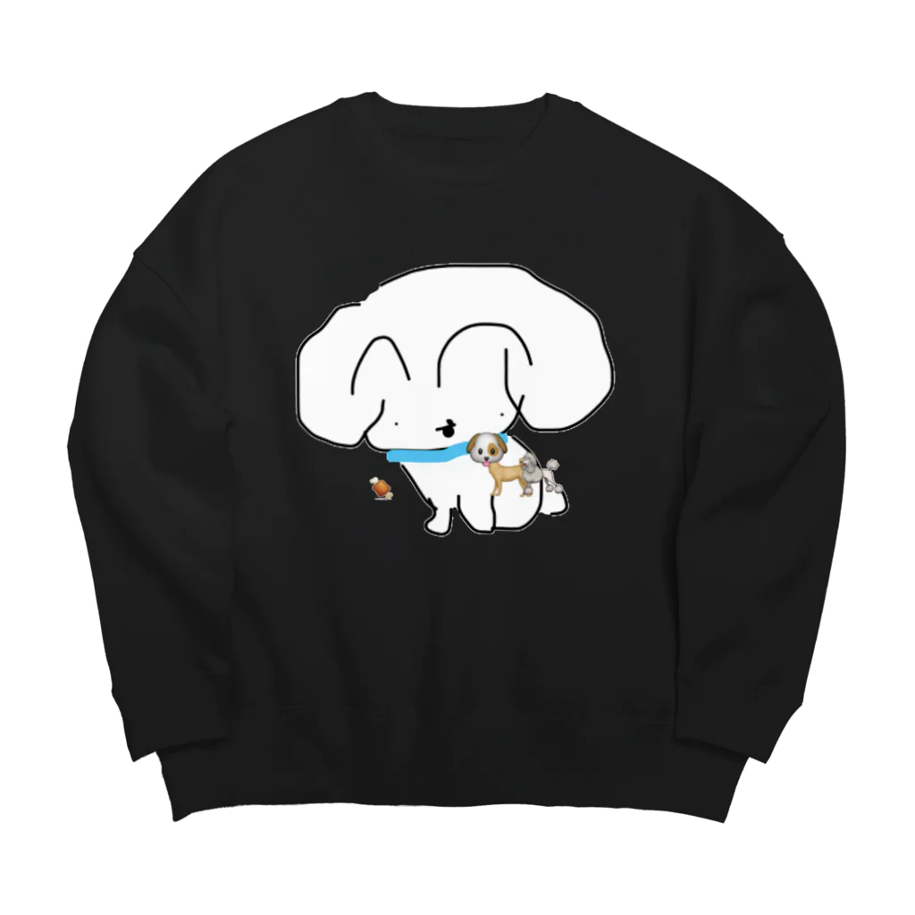 ょしめぢ~ちゃすのしろい犬 Big Crew Neck Sweatshirt