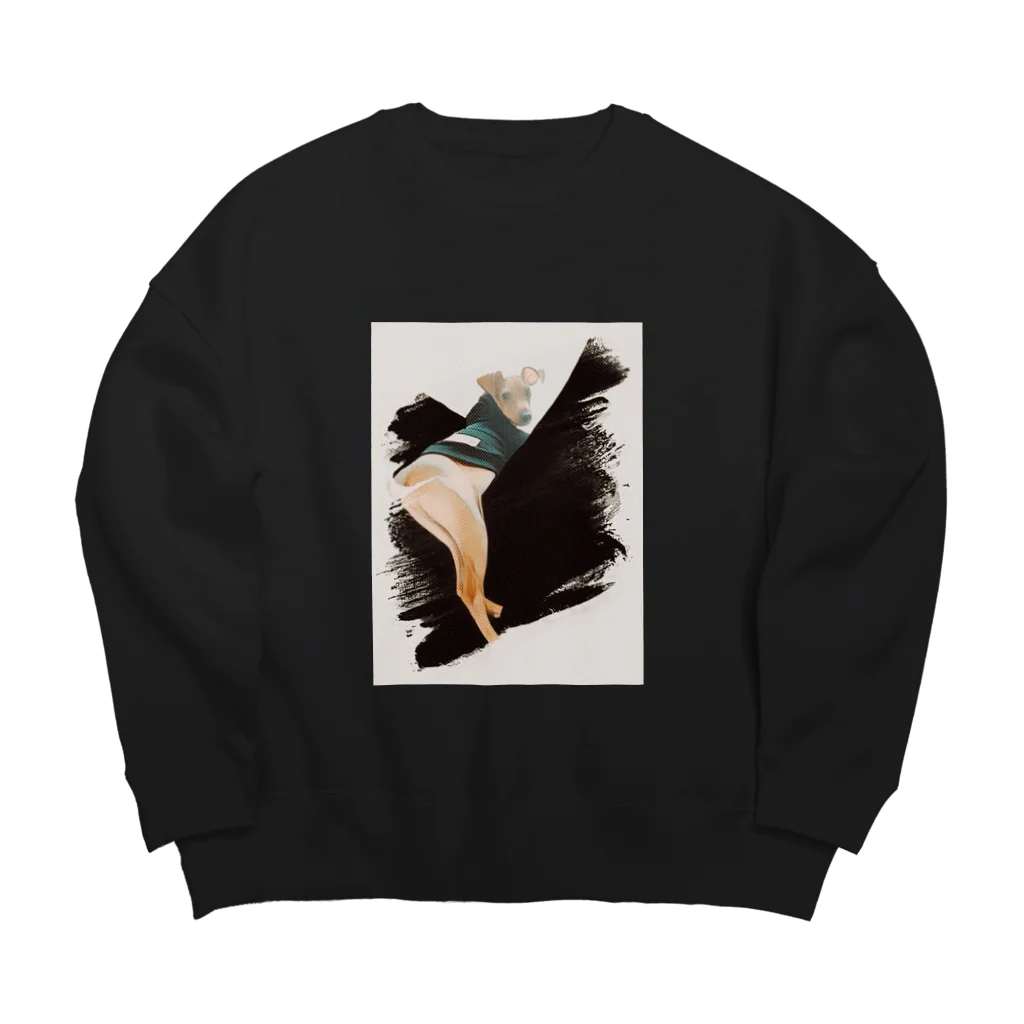 uruchabiの犬　ミニピン　ミニチュアピンシャー Big Crew Neck Sweatshirt