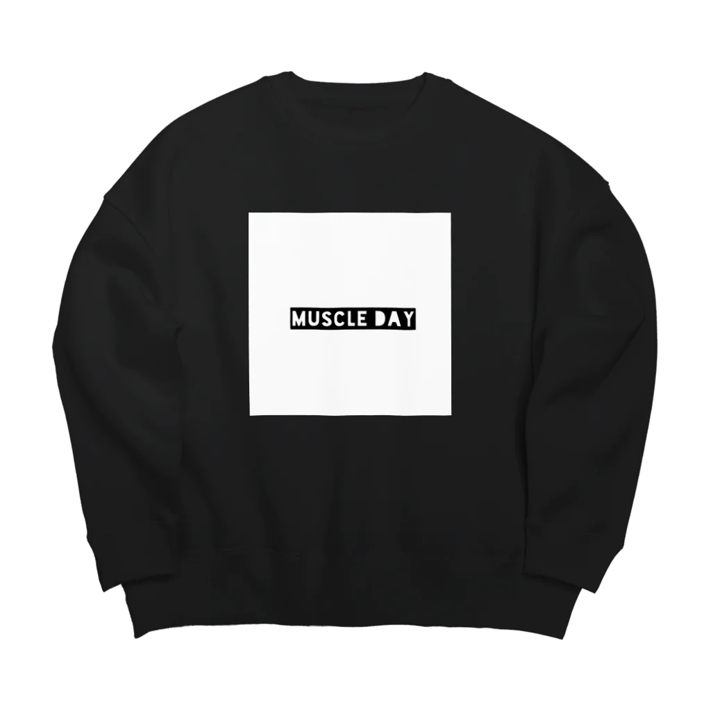 Butt QueenのMuscle dayブラックロゴ Big Crew Neck Sweatshirt