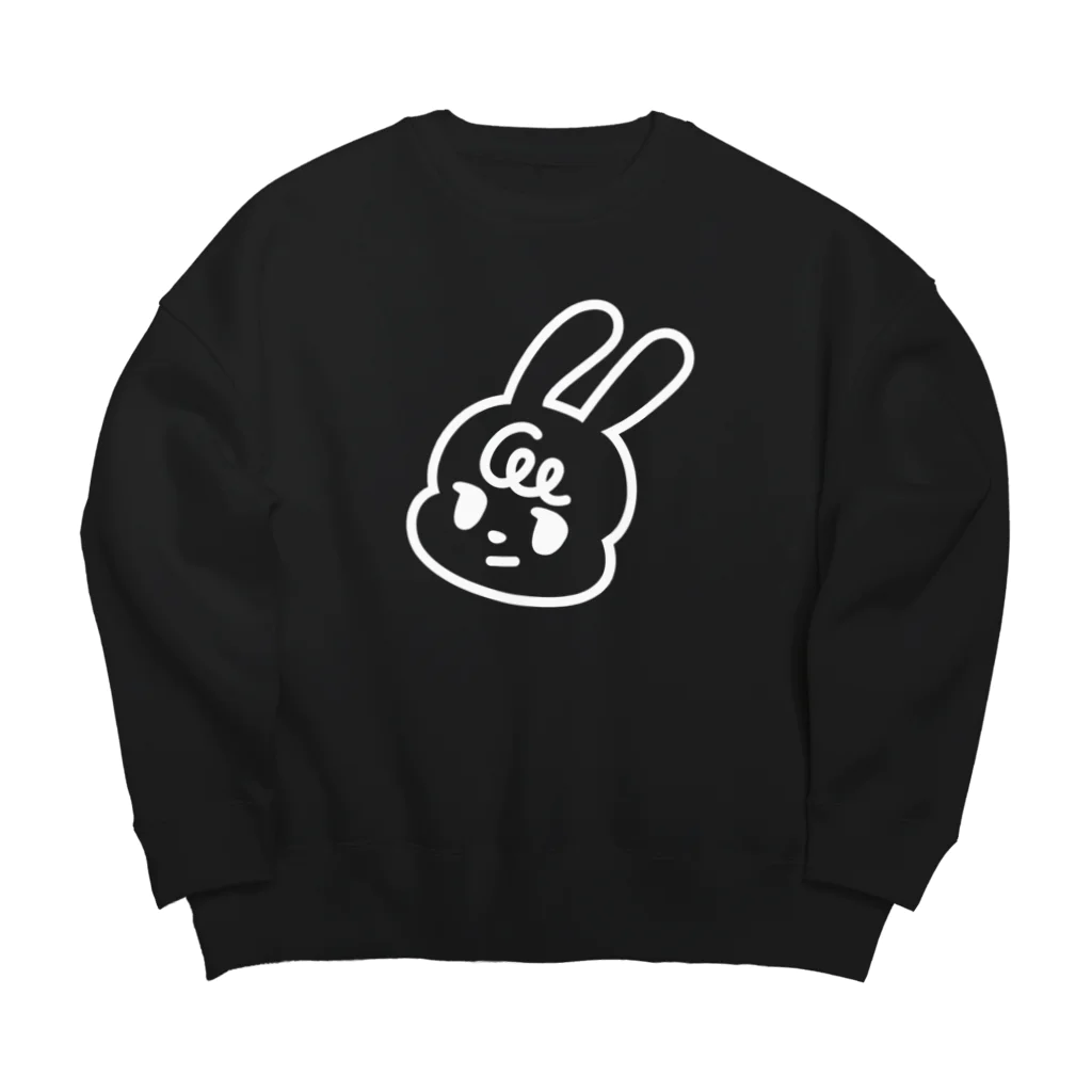 shoのやれやれと思っているうさぎ(白) Big Crew Neck Sweatshirt