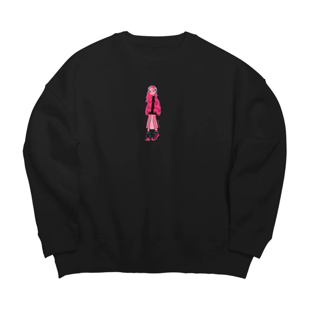 フィーチャーウサギのフィーチャーウサギぴんく Big Crew Neck Sweatshirt