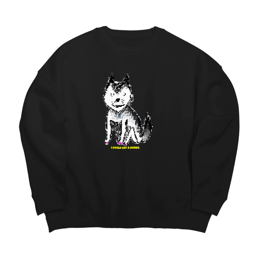 ウョシンブのコカ様のもざいくオオカミ空腹 Big Crew Neck Sweatshirt