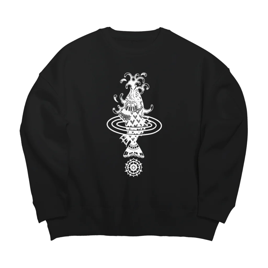 W.S.E.のW.S.E.オリジナル　彫師デザイン　白プリント Big Crew Neck Sweatshirt