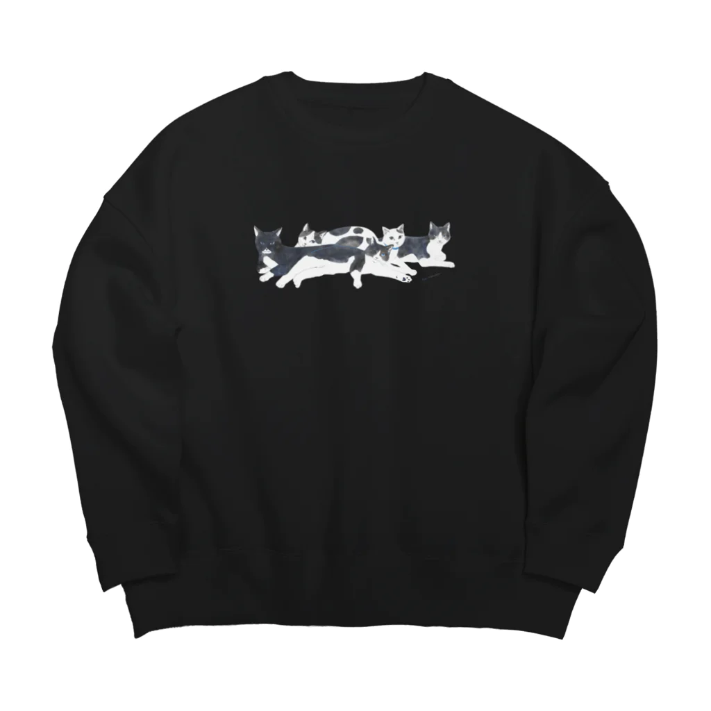 はるさめ商店の白黒猫たち Big Crew Neck Sweatshirt