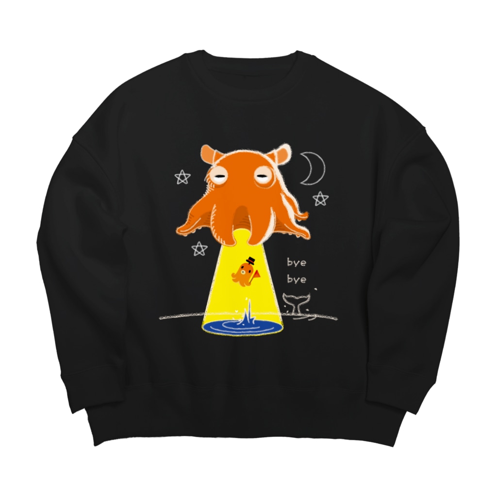イラスト MONYAAT のたこさんwinなーとメンダコUFO Big Crew Neck Sweatshirt