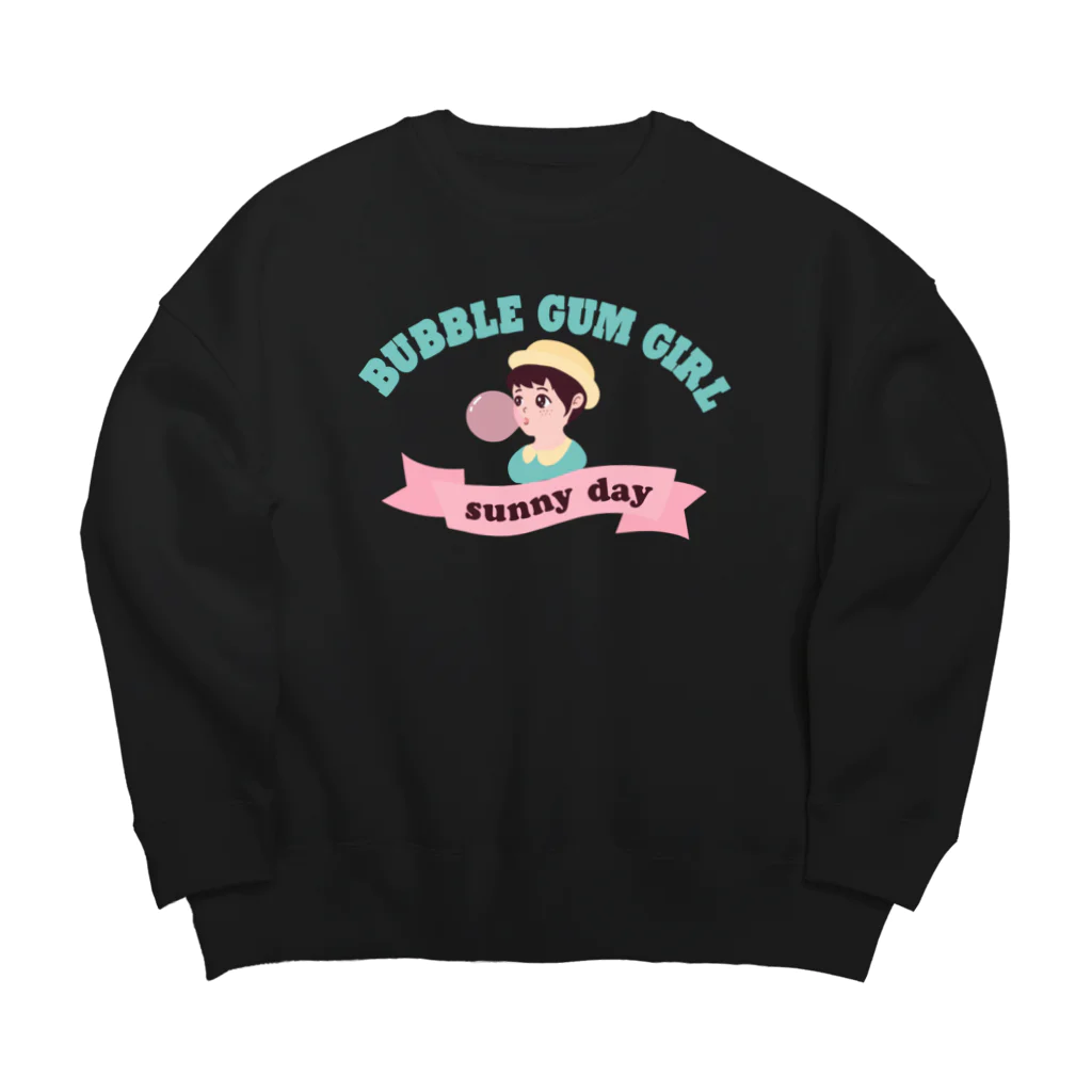 キッズモード某のバブルガムガール(カラーVr) Big Crew Neck Sweatshirt