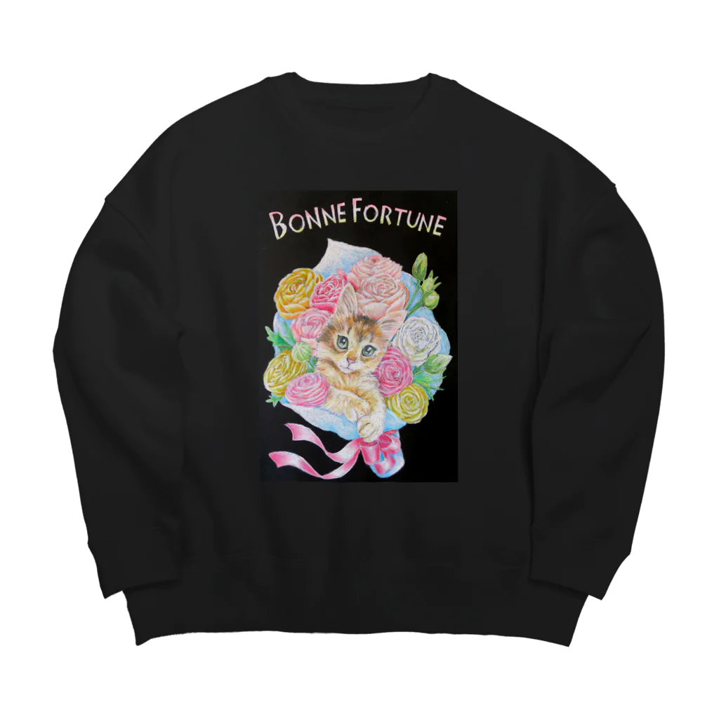 Ａｔｅｌｉｅｒ　Ｈｅｕｒｅｕｘのしあわせのねこの花束 Big Crew Neck Sweatshirt