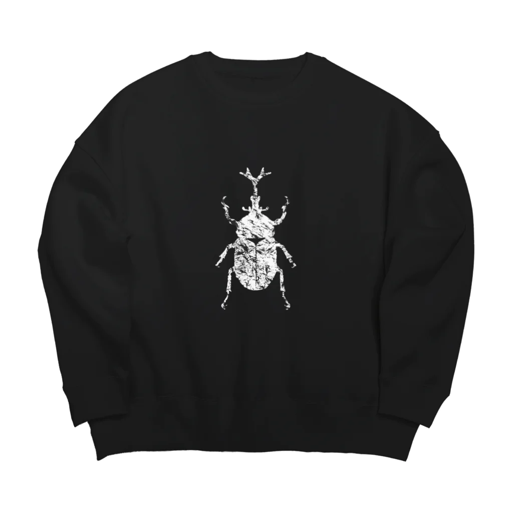 chicodeza by suzuriのホワイトシルエットカブトムシ Big Crew Neck Sweatshirt