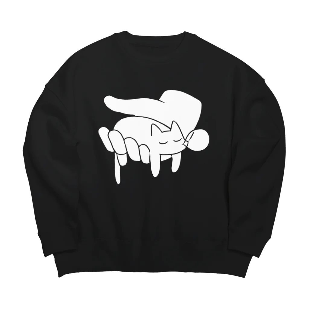 あらゐけいいちの手の上に猫が乗っている Big Crew Neck Sweatshirt