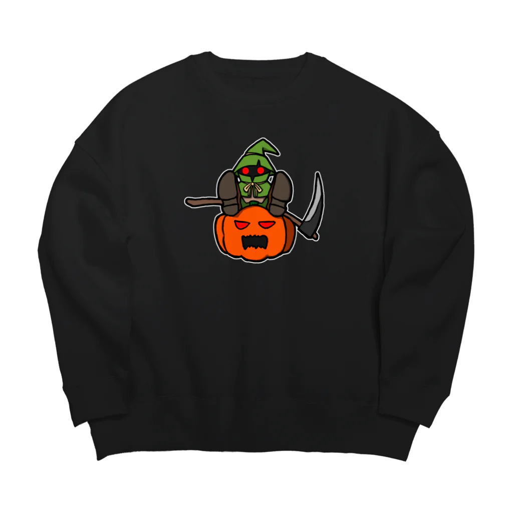 ナチュラルサトシのめへのスケアクロウとジャック・オー・ランタン Big Crew Neck Sweatshirt