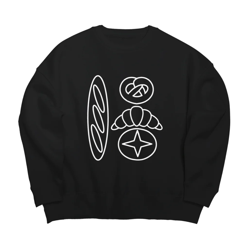 satoharuのパン　白 Big Crew Neck Sweatshirt