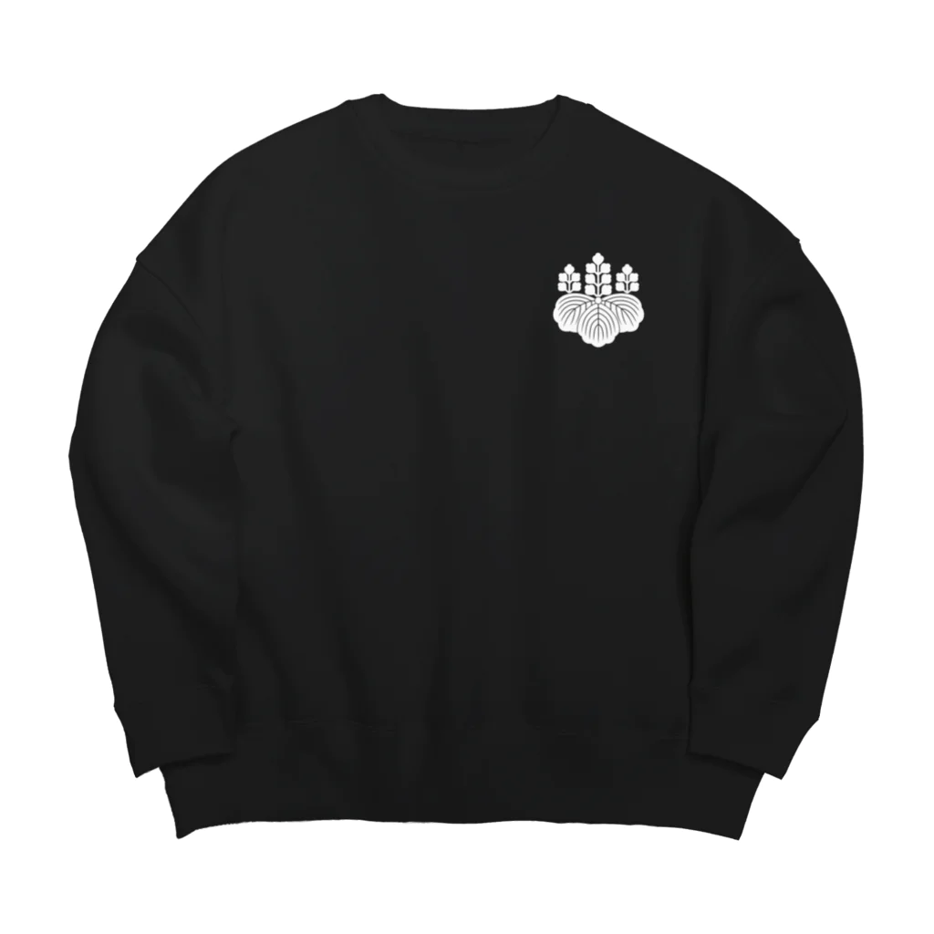 戦国神社 -戦国グッズ専門店-の豊臣秀吉/太閤/五七の桐/ホワイト Big Crew Neck Sweatshirt