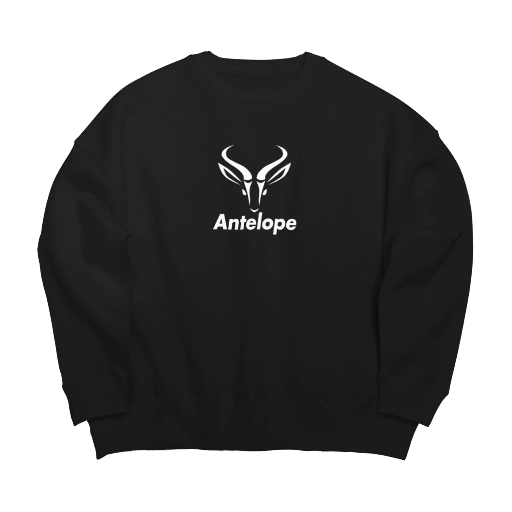 Antelope Sports ClubのAntelope White ロゴ Big Crew Neck Sweatshirt