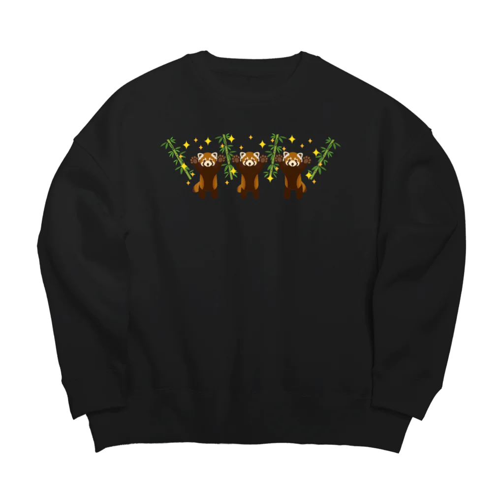 ハナドリカ SUZURI店のキラキラレッサーパンダ Big Crew Neck Sweatshirt