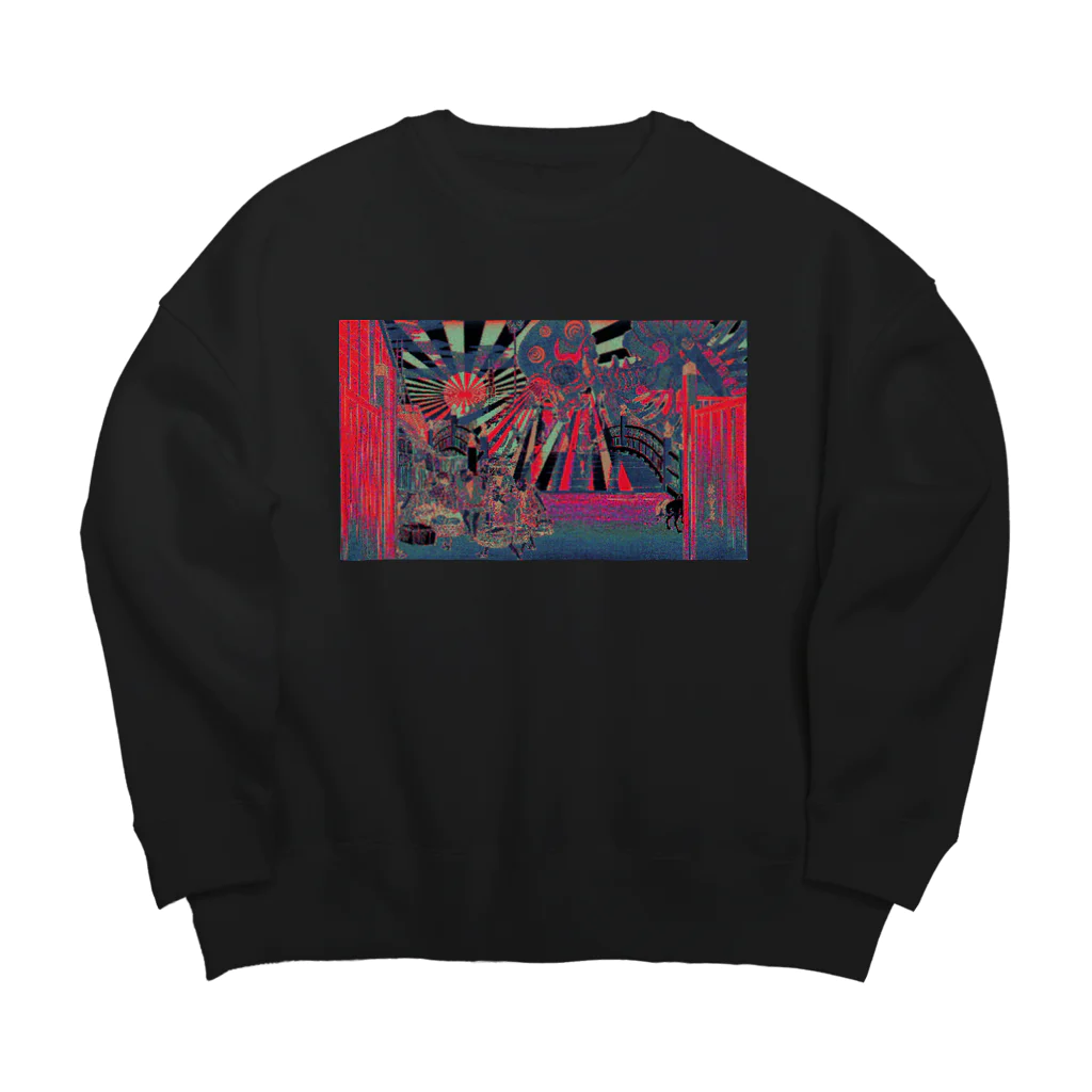 KIKI DOURAKUの浮世絵日本橋 Big Crew Neck Sweatshirt