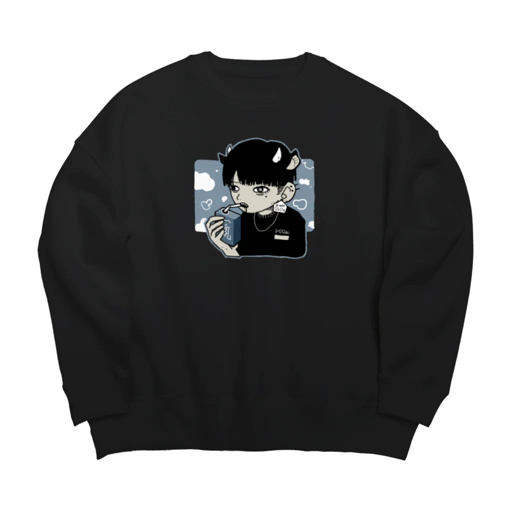 Adult-washerのうしうし Big Crew Neck Sweatshirt