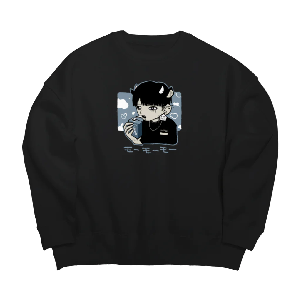 Adult-washerのもーもーもー Big Crew Neck Sweatshirt