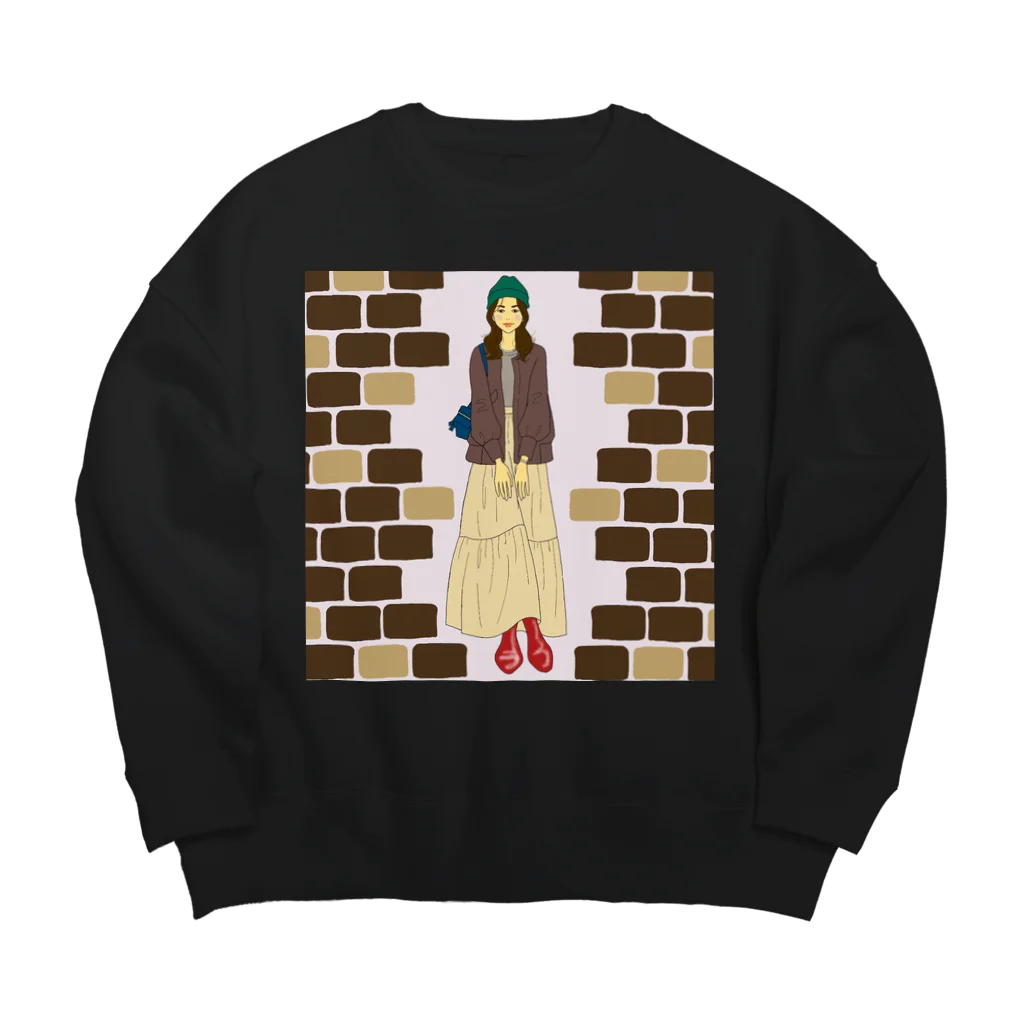 yuufのchocolate-brown brick Big Crew Neck Sweatshirt