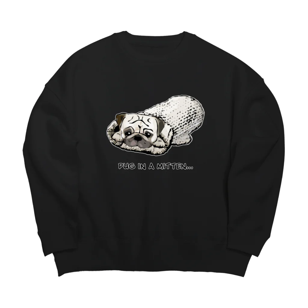 犬グッズの店しえるぶるーのミトンに入ったパグ  Big Crew Neck Sweatshirt