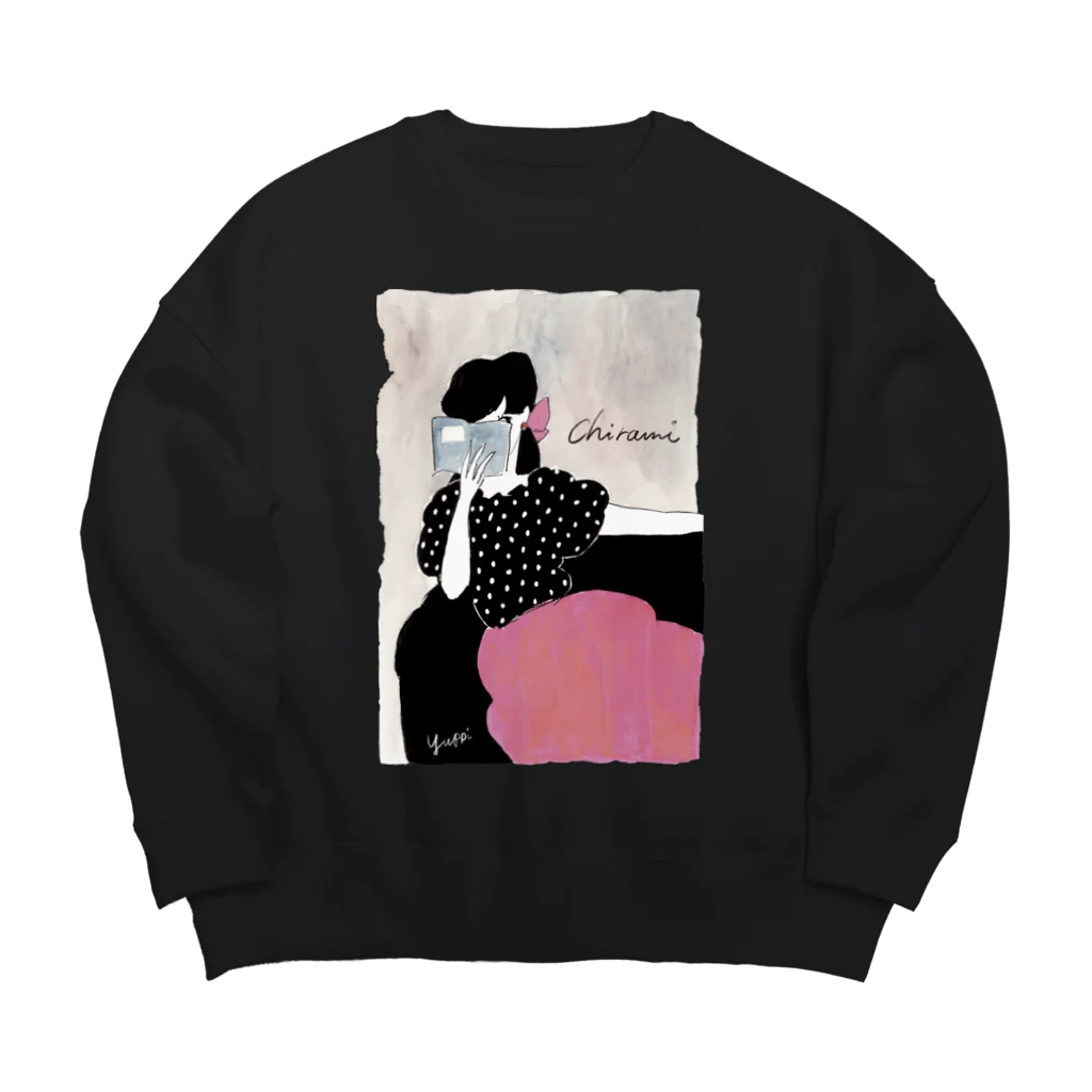 ゆっぴぃのyupicollectionお店のチラ美 Big Crew Neck Sweatshirt