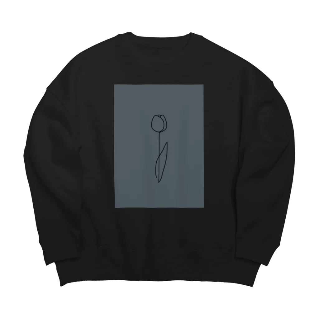 rilybiiのdark gray green blue Big Crew Neck Sweatshirt