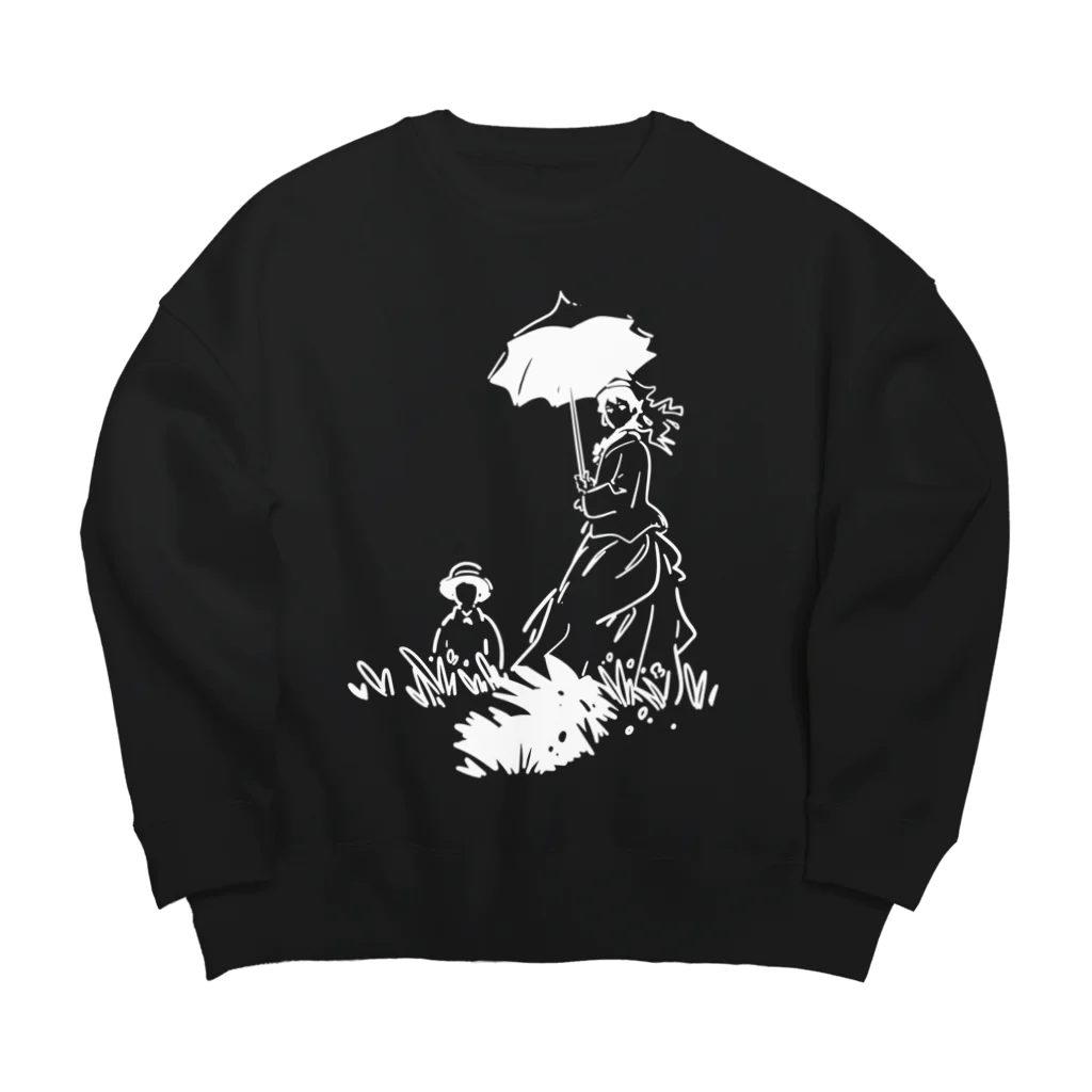 山形屋米店の白版＿クロード・モネ「日傘をさす女」 Big Crew Neck Sweatshirt