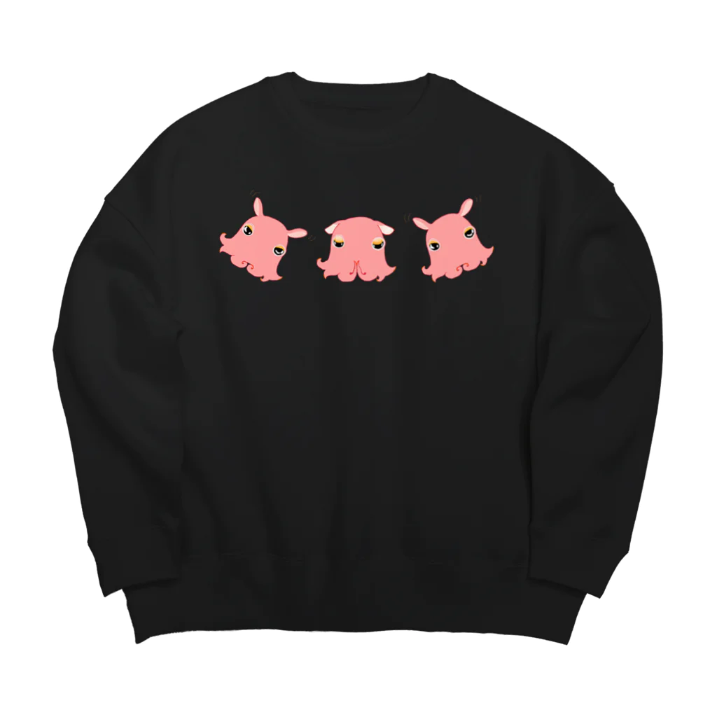 LalaHangeulの3匹のメンダコさん Big Crew Neck Sweatshirt