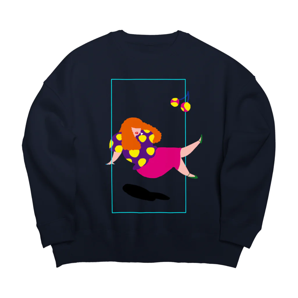 fig-treeの水玉の女04 Big Crew Neck Sweatshirt