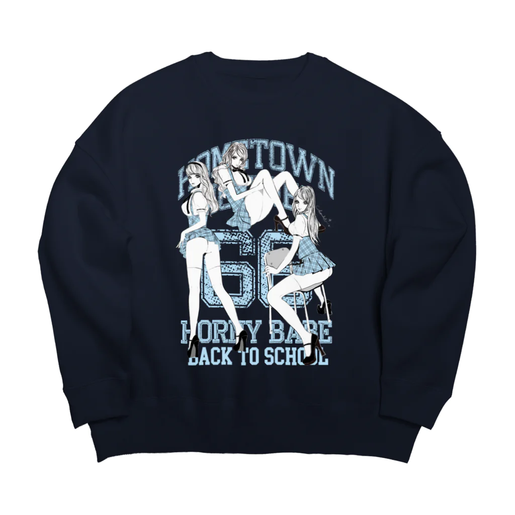 loveclonesのNAUGHTY SCHOOLGIRLS 0560 B柄 Big Crew Neck Sweatshirt