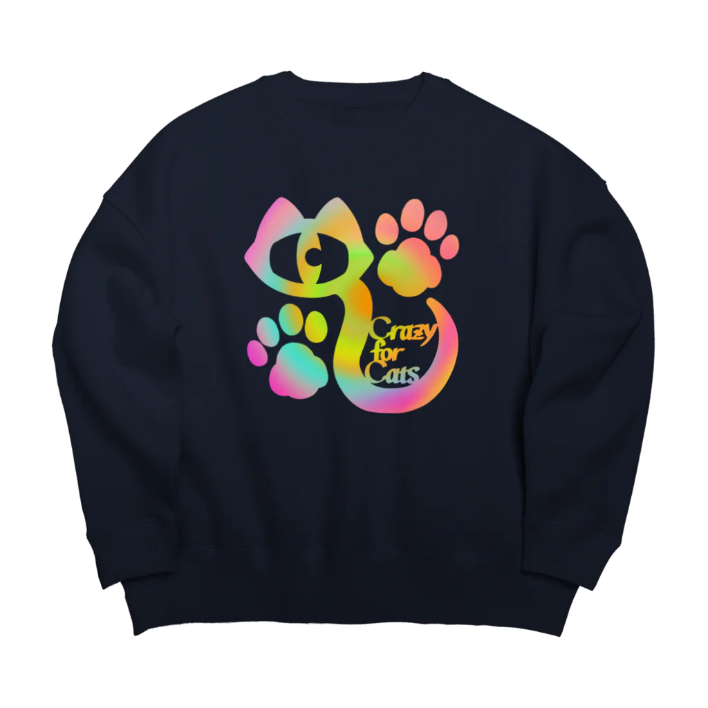 Charamaru Marketのシュール猫（カラフル） Big Crew Neck Sweatshirt