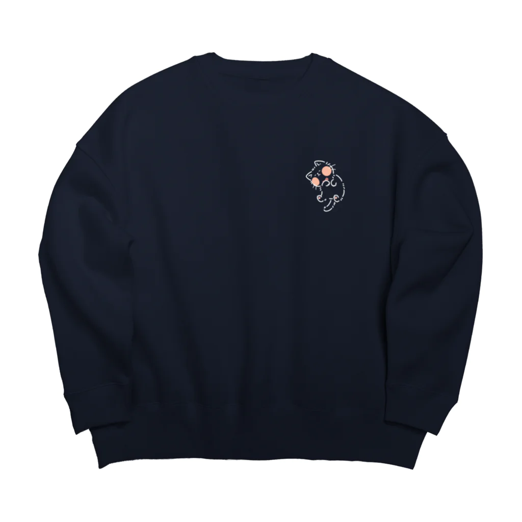 *hanami*のすやすやにゃんこ。 Big Crew Neck Sweatshirt