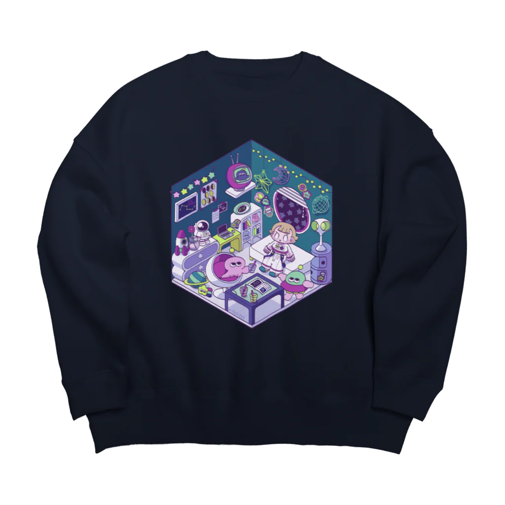 だるまかじーのみせの宇宙ルーム Big Crew Neck Sweatshirt