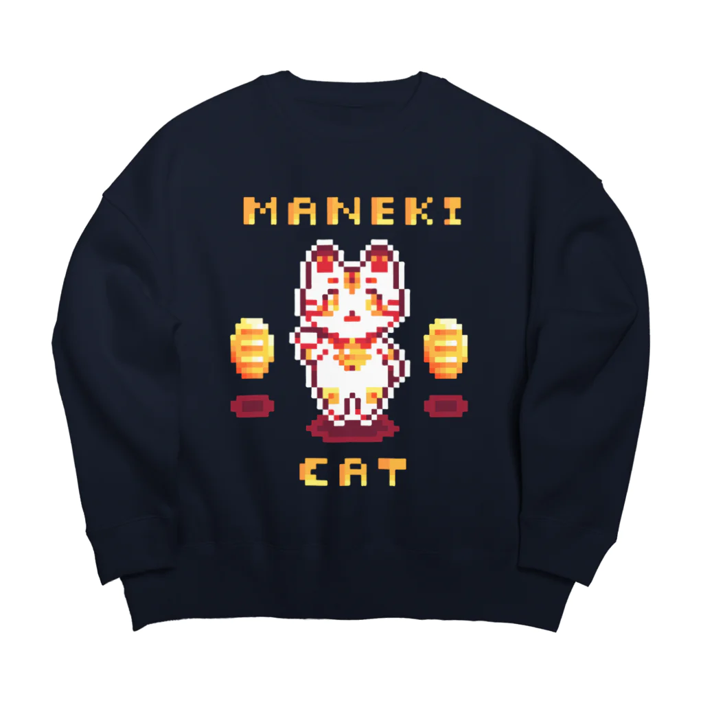 トンガリゴートのドット招き猫 Big Crew Neck Sweatshirt